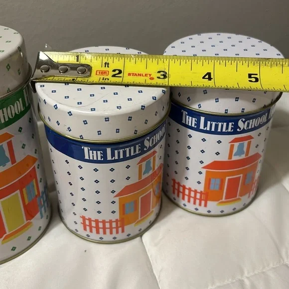 Vintage The Little School House 2 Sets Of Three Nesting Tins - 6 Tins - Picture 7 of 13